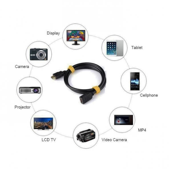 Hdmi Uzatma Kablosu - Dişi Erkek - 4K Uzatma Kablosu 30 Cm - Resim 3