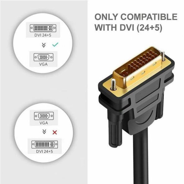 10M 24+5 Dvi To Vga Kablo - Altın Uç - Filitreli - 3