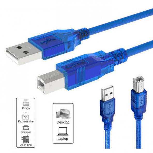 1 Metre Usb 2.0 Yazıcı Kablosu - Usb Tip B Kablo - 8