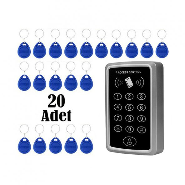 Rfid Şifreli Kapı Kilidi 20 Adet Tag Göstergeç Anahtarlık N11.848