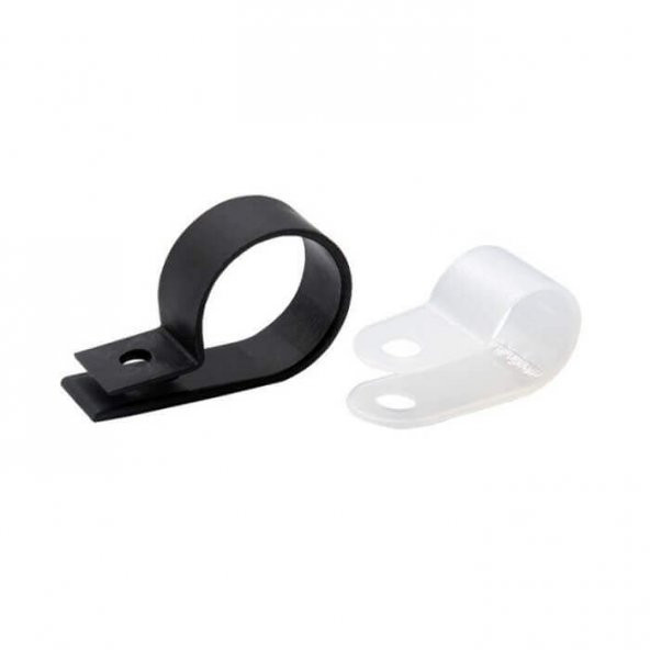 30Mm R Tipi Kelepçe Plastik Kablo Klipsi - Kablo Toplayıcı Beyaz - Resim 3