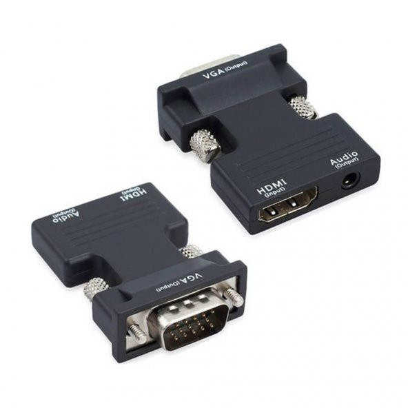 Hdmi To Vga Kablo Çevirici Ses Destekli Receiver Ps3 Ps4 Laptop (551664311) - Resim 3