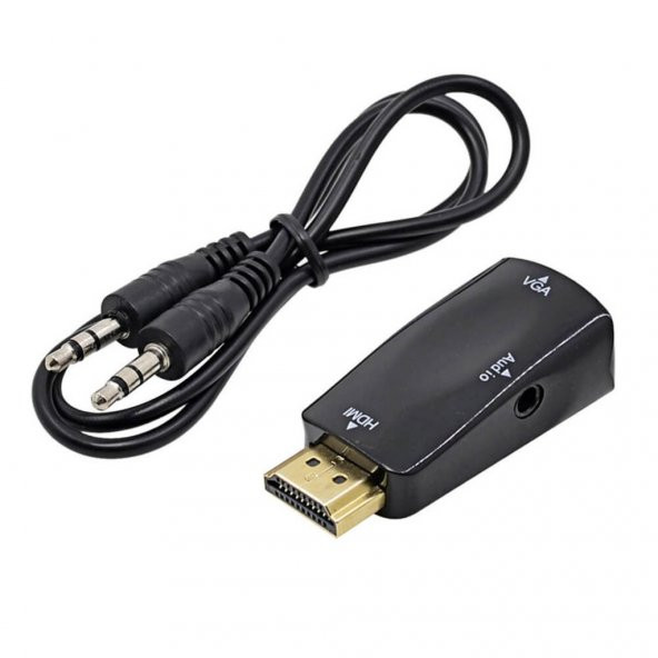 Hdmi To Vga Çevirici Dönüştürücü Adaptör 3.5Mm Ses Çıkışlı 1080P (551664310) - 2