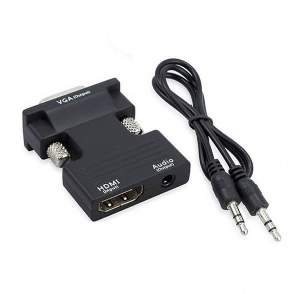 Hdmi To Vga Kablo Çevirici Ses Destekli Receiver Ps3 Ps4 Laptop (551664311) - Resim 7