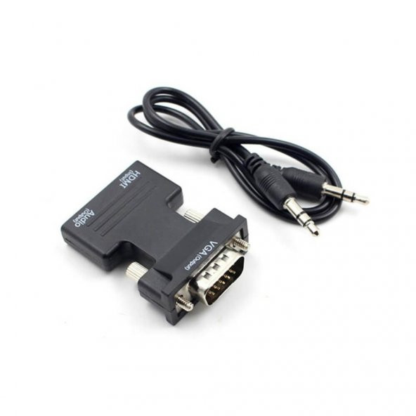 Ses Destekli Hdmi To Vga Çevirici Dönüştürücü Adaptör 1080P (551664312) - 9