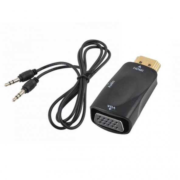 Hdmi To Vga Çevirici Dönüştürücü Adaptör 3.5Mm Ses Çıkışlı 1080P (551664310) - 7