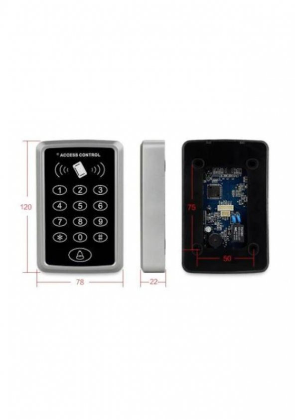 Wozlo Rfid Şifreli Access Sistem Kapı Kilidi + Tag Göstergeç Manyetik Anahtarlık 20 Adet - Resim 5