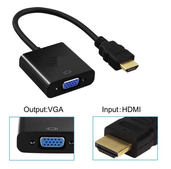 Hdmi To Vga Dönüştürücü Hdmi Erkek Vga Dişi Hdmi Giriş Vga Çıkış - 3