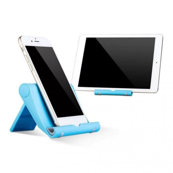 Masaüstü Katlanabilir Ayarlanabilir Telefon Tablet Tutucu Mavi (551664186)