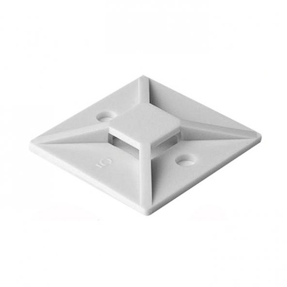 20 20Mm Kare Yapışkanlı Kroşe Kablo Bağı Kablo Tutucu - 10 Adet - Resim 3