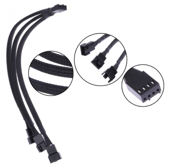 Fan Çoklayıcı Y Pwm Kablosu Splitter 4 Pin Switch 3 Pin 3 ürün görseli