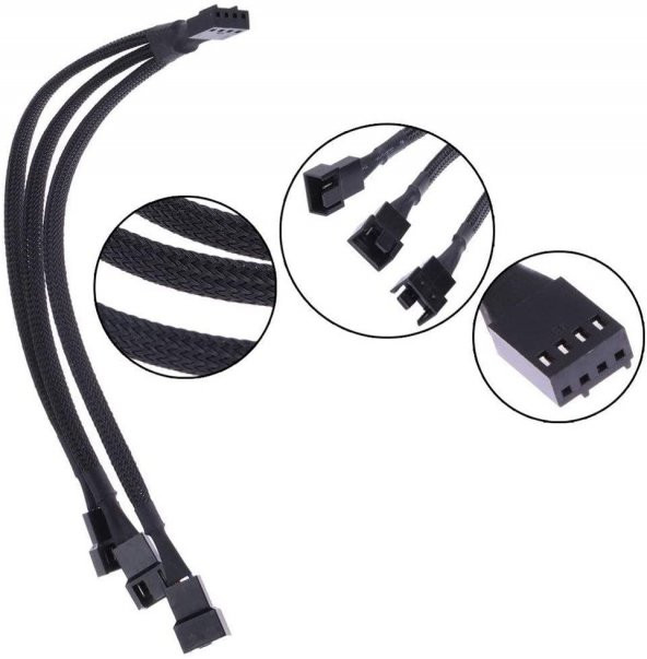 4 Pin Fan Çoklayıcı Y Pwm Çoklayıcı Splitter Kablosu 3 Pin 3 Port - 6