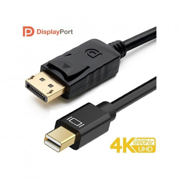 Wozlo Apple Macbook Air/Pro 4K 60 Hz Mini Display Port Thunderbolt to Display Port Kablo 1.8 M - 2