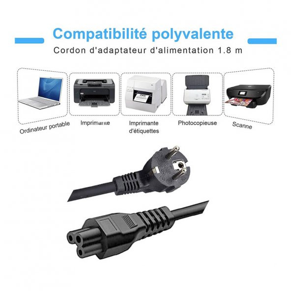 Laptop Adaptör Yonca Power Elektrik Kablosu 3 x 1.5 MM Bakır Kablo 180 CM - Resim 4