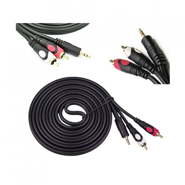 2 Rca Lale To Stereo 3.5 MM Kablo Özel Bakır Seri 1.8 M ürün görseli