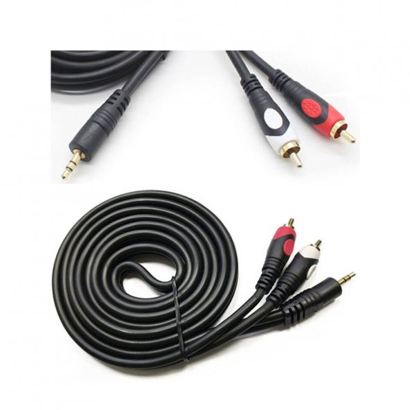 Wozlo 2 Rca Tos Lale To Stereo 3.5 MM Ses Kablosu Özel Bakır Seri 3 M - 2