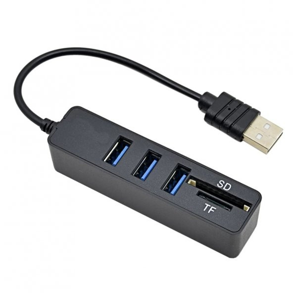 3 Port Usb 3.0 Çoklayıcı 2 İn 1 Hub Sd Tf Kart Okuyuculu 480 Mbps