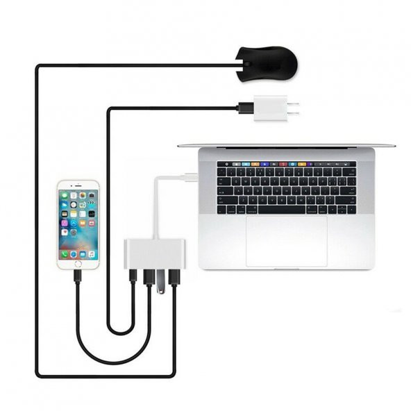 Type C To 2xUsb 2.0 + Usb 3.0 Hub Çoklayıcı + Usb-C Metal Gövde - 8