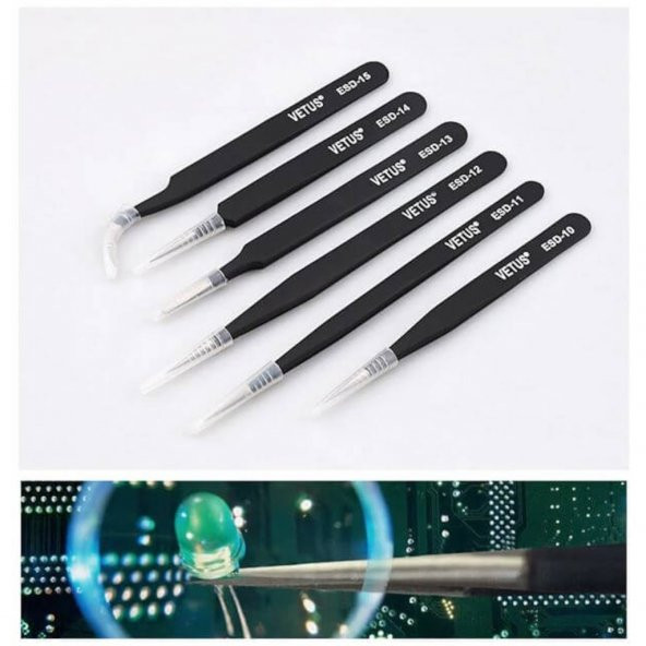 Turbosepet Vetus Elektronik Cımbız Setitweezer Set Hassas Antistatik Çelik 519173253 - Resim 4