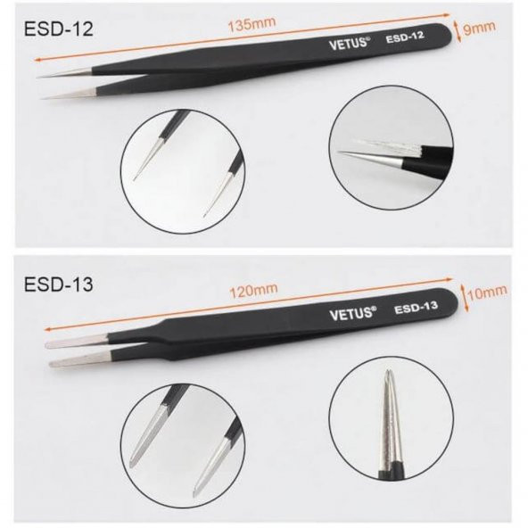 Turbosepet Vetus Elektronik Cımbız Setitweezer Set Hassas Antistatik Çelik 519173253 - Resim 6