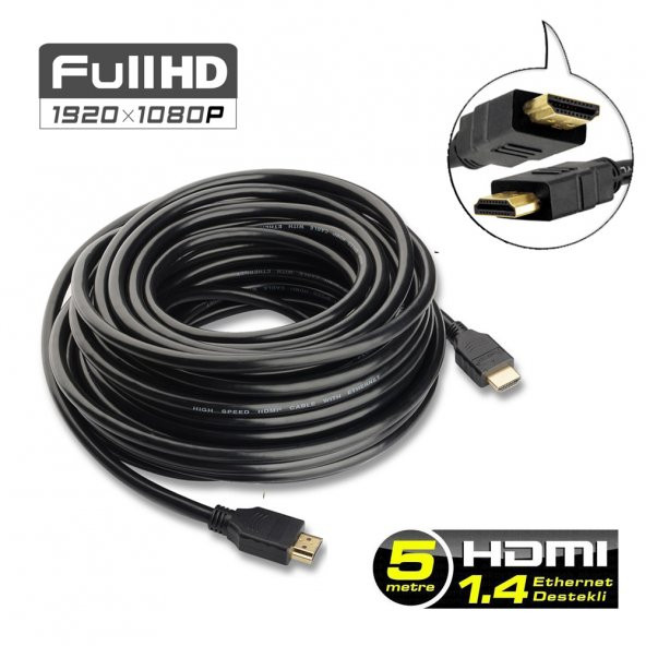 Hdmi Kablo 4K 3D 5 Metre Altın Uçlu Full Hd 2160P Hdmi Kablo 5M - 2