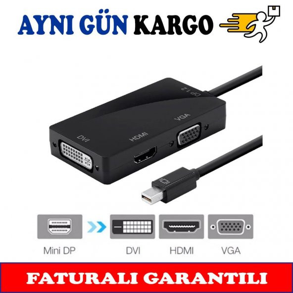 Mini Displayport To Hdmi Vga Dvi Çevirici