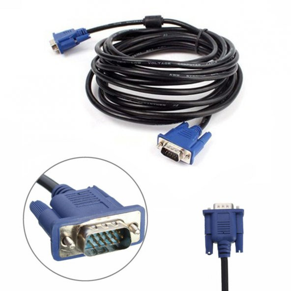 5M Metre Vga Kablo - Ekran Lcd Monitör Kablosu - 3
