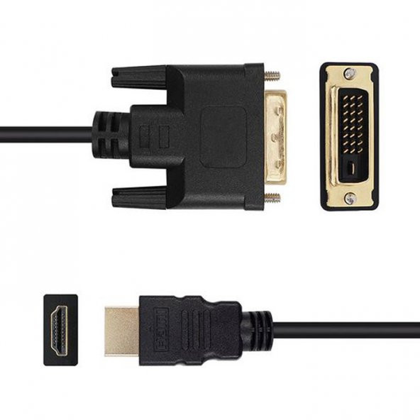 Hdmi To Dvi Kablo Dvi To Hdmi Altın Görüntü Kablosu Çift Yönlü 5M