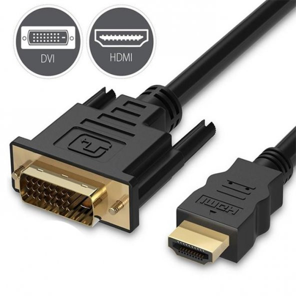 Hdmi To Dvi Kablo Dvi To Hdmi Görüntü Kablosu Çift Yönlü 1.8M - 5