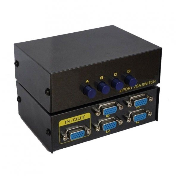 4 Port Vga Switch Vga Çoklayıcı Dvr Uyum 4 Pc Kasa Tek Kontrol ürün görseli 1