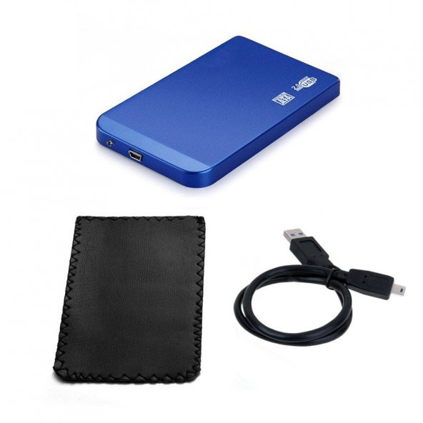 2.5 İnç Ultra Slim Sata Harddisk Kutusu - Ssd Disk Uyumlu - Mavi
