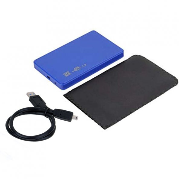 2.5 İnç Ultra Slim Sata Harddisk Kutusu - Ssd Disk Uyumlu - Mavi - Resim 2