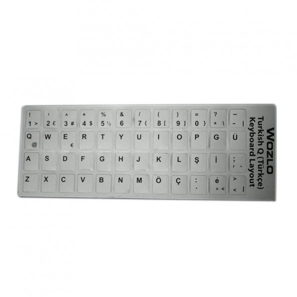 Laptoplar Için Türkçe (Q) Klavye Sticker Gri