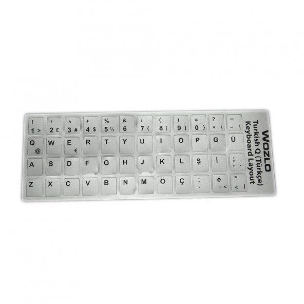 Laptoplar Için Türkçe (Q) Klavye Sticker Gri - 2