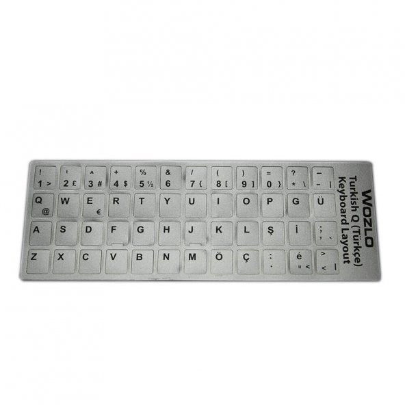 Laptoplar Için Türkçe (Q) Klavye Sticker Gri - 3