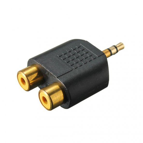 3.5Mm Stereo Erkek 2 To Rca Dişi Çevirici Adaptör Gold 519137596