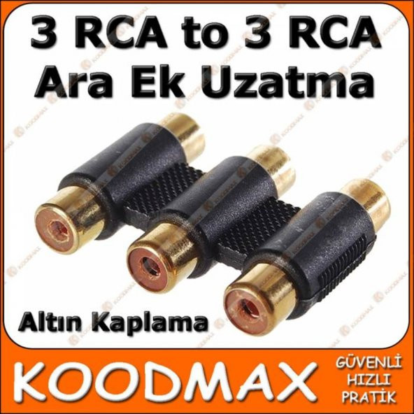 Rca Dişi Dişi - Rca Uzatma - 3Lü Rca Lale Kablo Uzatma Aparatı 519137335 - Resim 2