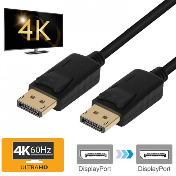 Displayport To Displayport Kablosu Display Port Dp Bağlantı 1.8M - Resim 3