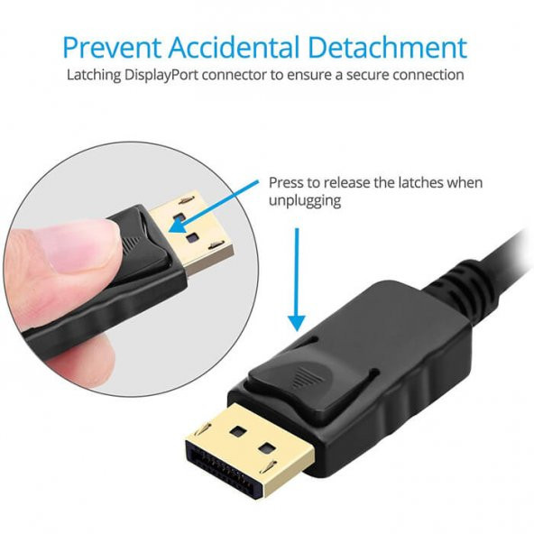Displayport To Displayport Kablosu Display Port Dp Bağlantı 1.8M - Resim 4