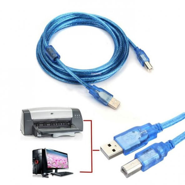 3 Metre Usb Yazici Printer Kablosu Kaliteli - Resim 2