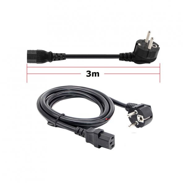 3 Metre Kasa Monitör Elektrik Kablosu Power Kablosu - 3
