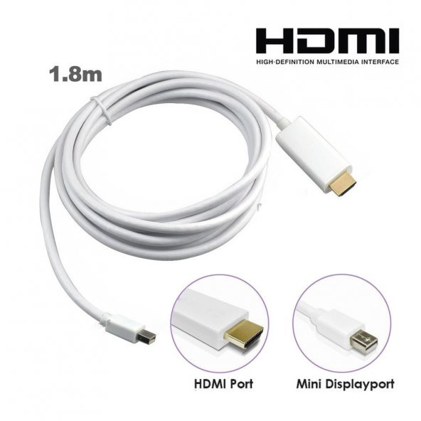 Thunderbolt Mini Displayport To Hdmi Kablo 1.8M