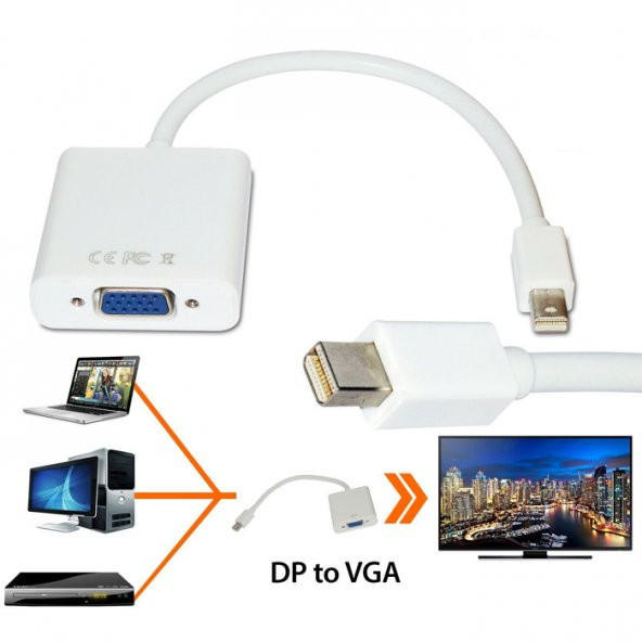 Mini Displayport To Vga Kablo Macbook Pro Air Monitör Çevirici - 6
