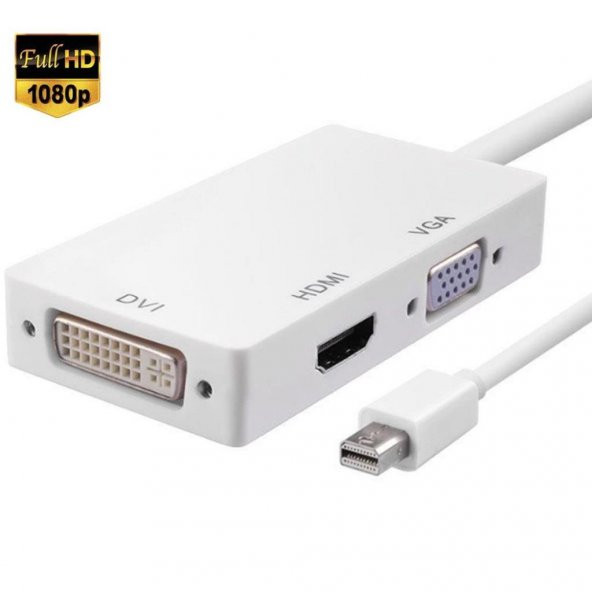 Mini Displayport To Hdmi Dvi Vga Kablo Çevirici Dönüştürücü Thunderbolt - 4