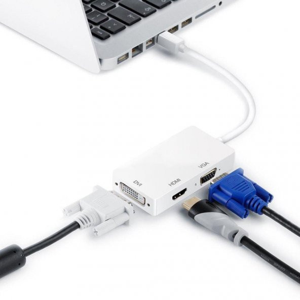 Mini Displayport To Hdmi Dvi Vga Kablo Çevirici Dönüştürücü Thunderbolt - 6