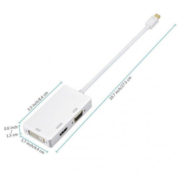 Mini Displayport To Hdmi Dvi Vga Kablo Çevirici Dönüştürücü Thunderbolt - 7