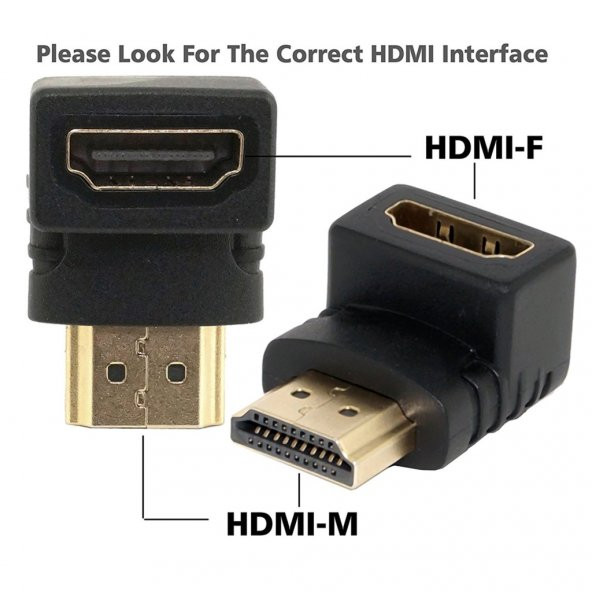 Turbosepet Hdmi Dirsek 90 Adaptörü Hdmi Erkek Dişi - Hdmi L Çevirici Uzatma - Resim 5