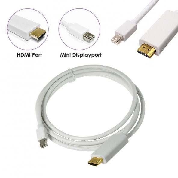 Mini Displayport Thunderbolt To Hdmi Kablo Macbook Görüntü 3Mt