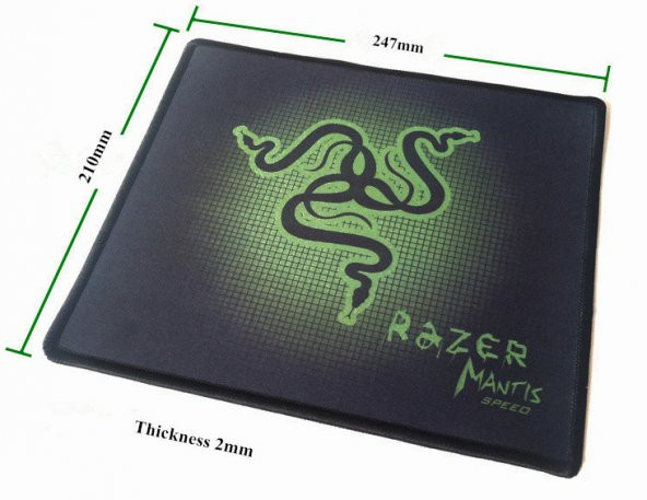Razer Mouse Pad Siyah Yeşil Desenli Oyuncu Mouse Pad 25-21Cm - Resim 2