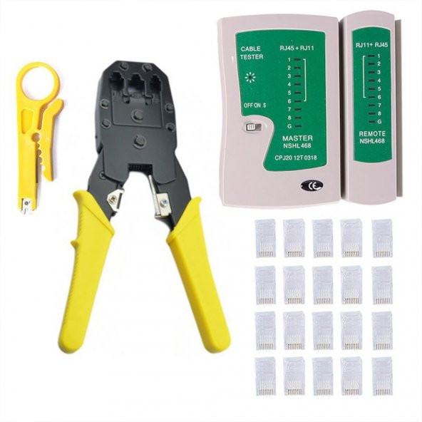 3 Lü Pense + Tester + 100 Adet Rj45 Network Seti ürün görseli 1